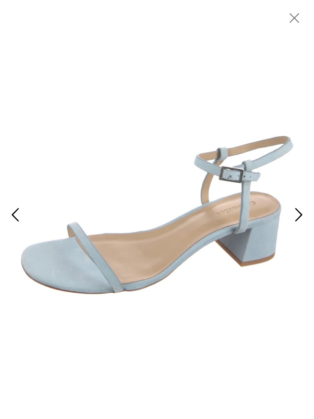 Light Blue Reformstion Block Heel Sandals